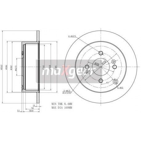 FÉKTÁRCSA. KIA HÁTSÓ RIO 05- GETZ 03- KORRÓZIÓGÁTLÓ BEVONATTAL