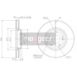 FÉKTÁRCSA. HYUNDAI ELÖL IX35 I40 SPORTAGE 10- TUSCON SONATA 05- 1421383
