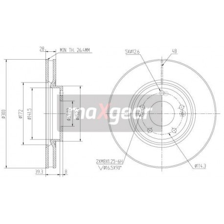 FÉKTÁRCSA. HYUNDAI ELÖL IX35 I40 SPORTAGE 10- TUSCON SONATA 05- 1421383