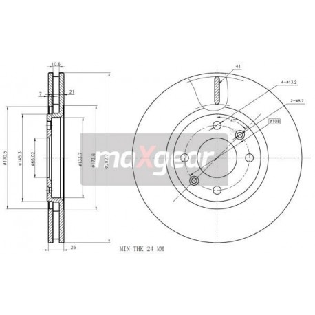 FÉKTÁRCSA. PEUGEOT 406 ELSŐ 986478831