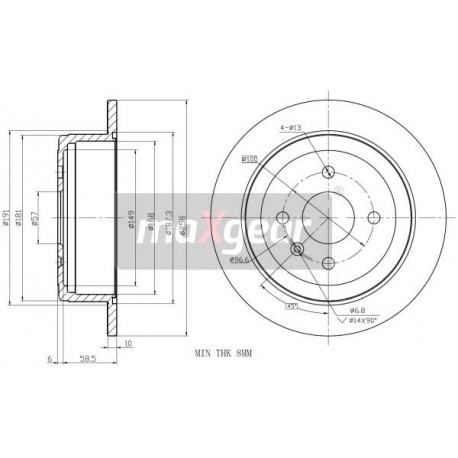 FÉKTÁRCSA. DAEWOO HÁTSÓ NUBIRA 205007
