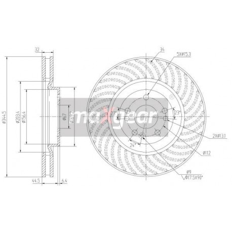 FÉKTÁRCSA. MERCEDES ELSŐ W163 98- 155212056