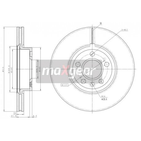 FÉKTÁRCSA. VW ELSŐ T4 98- 313X26 16 9979714