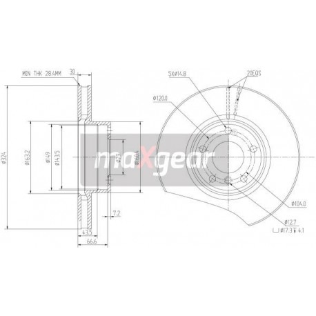 FÉKTÁRCSA. BMW ELSŐ E39 96- 96- 09.8961.21