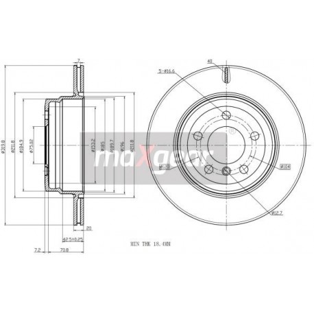 FÉKTÁRCSA. BMW HÁTSÓ X5 X6 07- 320MM