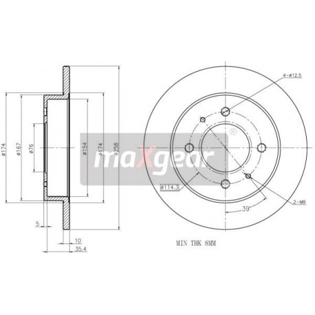 FÉKTÁRCSA. HYUNDAI HÁTSÓ LANTRA 95- ELANTRA 00- 8908175
