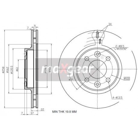 FÉKTÁRCSA RENAULT ELÖL CLIO 12- LOGAN SANDERO 12- LOGAN SANDERO 12- 0986479A86