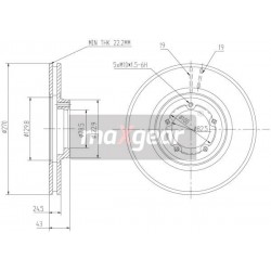 FÉKTÁRCSA. FORD ELSŐ TRANZIT 94- 15 KEREKEK 986478166