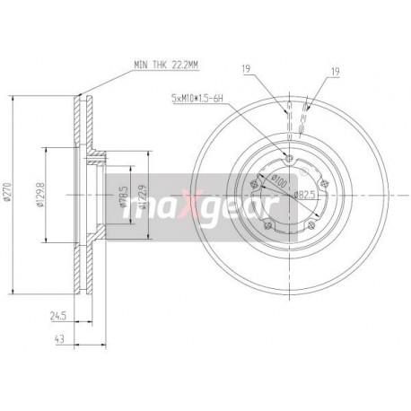 FÉKTÁRCSA. FORD ELSŐ TRANZIT 94- 15 KEREKEK 986478166