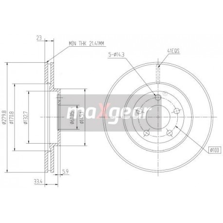 FÉKTÁRCSA. CHRYSLER ELSŐ SEBESSÉGTARTÓ 04509994AA