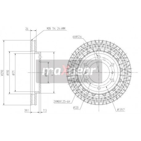 FÉKTÁRCSA. MITSUBISHI PAJERO 00- 24012601241