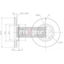 FÉKTÁRCSA NISSAN ELSŐ PRIMERA P12 9936810