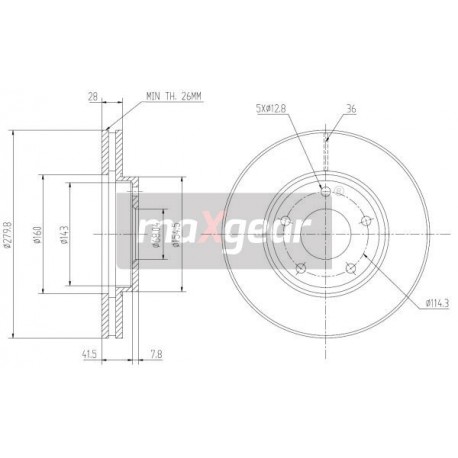 FÉKTÁRCSA NISSAN ELSŐ PRIMERA P12 9936810