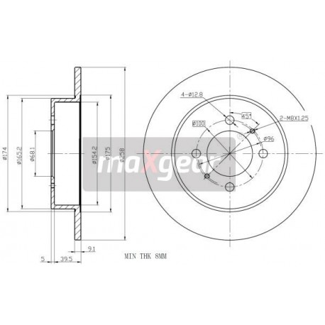 FÉKTÁRCSA NISSAN HÁTSÓ ALMERA 95- 8544340