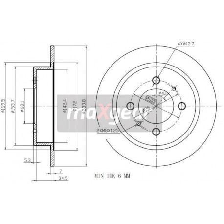 FÉKTÁRCSA NISSAN HÁTSÓ SUNNY 91- ALMERA 95- 8689910