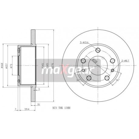 FÉKTÁRCSA. IVECO HÁTSÓ NAPI 00- 8730010