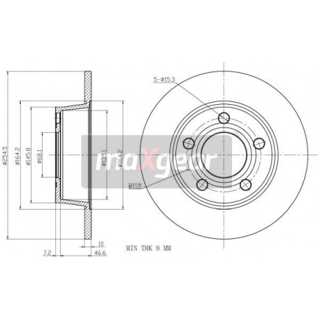 FÉKTÁRCSA. VW HÁTSÓ A6 1.8-3 QUATTRO 100.3322.00