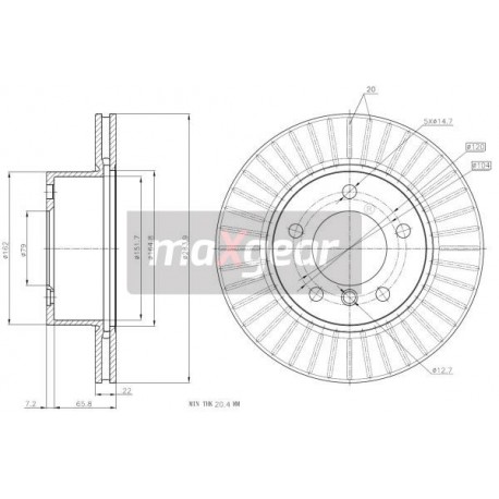 FÉKTÁRCSA. BMW ELSŐ E87 04- 116-118 284X22