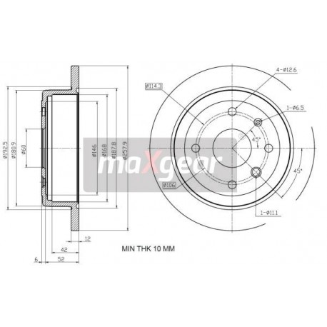 FÉKTÁRCSA. CHEVROLET HÁTSÓ EVANDA 2.0 05-