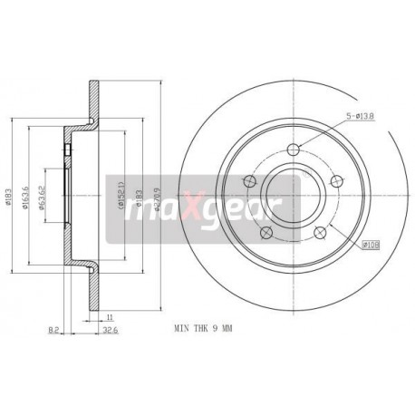 FÉKTÁRCSA. FORD HÁTSÓ FÓKUSZ 11- KORRÓZIÓGÁTLÓ BEVONATTAL