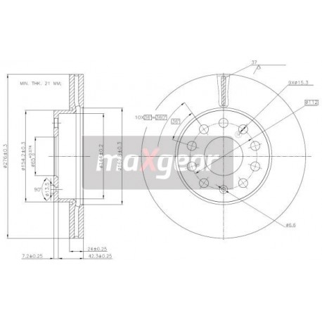 FÉKTÁRCSA. VW ELÖL GOLF 12- OCTAVIA A3 LEON 12- 276MM 92271903