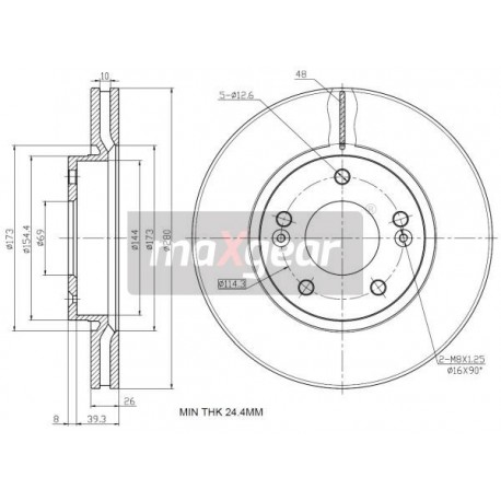 FÉKTÁRCSA. KIA FRONT CARENS MAGENTIS SPORTAGE VENGA 1.6-2.7 04- 28-155210022