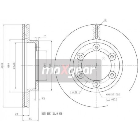 FÉKTÁRCSA. MITSUBISHI FRONT CANTER 3.0 D 05-11 MK449352