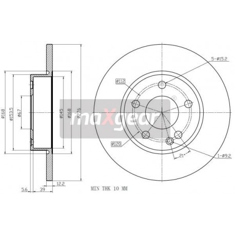 FÉKTÁRCSA. MERCEDES ELÖL W169 A-OSZTÁLY 8867914