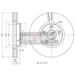 FÉKTÁRCSA. TOYOTA ELSŐ AVENSIS 97- 15 24012801831