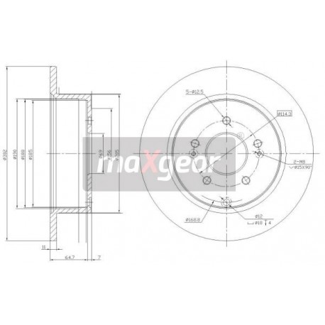 FÉKTÁRCSA. HYUNDAI HÁTSÓ SANTA FE 06- TRAJET 203432