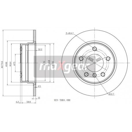FÉKTÁRCSA. BMW HÁTSÓ E87 04- 08.9787.10