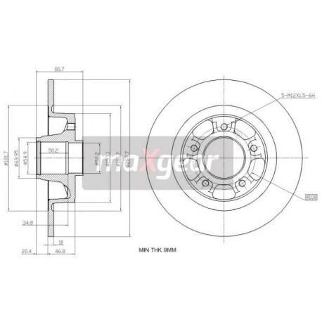 FÉKTÁRCSA RENAULT HÁTSÓ MEGANE II 05- CSAPÁGYAZVA 7701208850