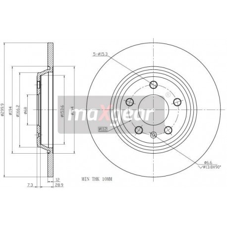 FÉKTÁRCSA. VW HÁTSÓ A4 A5 07- Q5 A6 09- 300X12 KORRÓZIÓGÁTLÓ BEVONATTAL