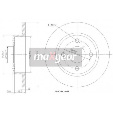 FÉKTÁRCSA NISSAN ELSŐ MICRA 93- 8569110
