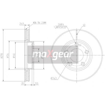 FÉKTÁRCSA. MAZDA FRONT 3 9946424