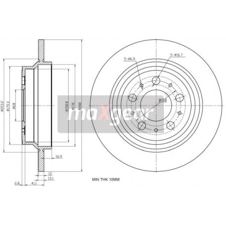 FÉKTÁRCSA. VOLVO HÁTSÓ S60 S80 V70 8776510