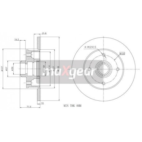 FÉKTÁRCSA VW HÁTSÓ GOLF PASSAT 88- 8500514