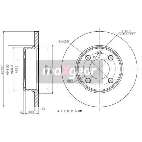 FÉKTÁRCSA. VW SKODA ELSŐ FELICIA 2415019