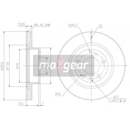 FÉKTÁRCSA OPEL ELSŐ OMEGA 986478594