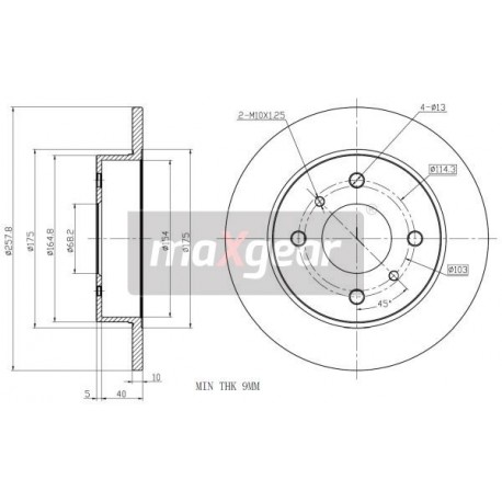 FÉKTÁRCSA. NISSAN HÁTSÓ PRIMERA 90- 96- ALMERA 00- KORRÓZIÓGÁTLÓ BEVONATTAL