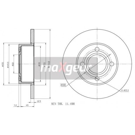 FÉKTÁRCSA VW ELSŐ A80 100 986478130