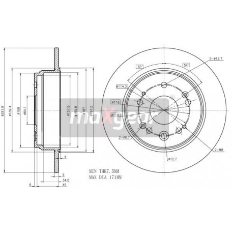 FÉKTÁRCSA. HONDA HÁTSÓ CR-V 24010901441