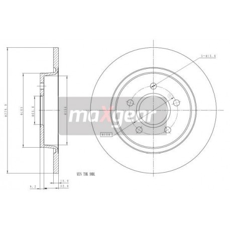 FÉKTÁRCSA. VOLVO HÁTSÓ S40 V50 FOCUS 04- 986479181