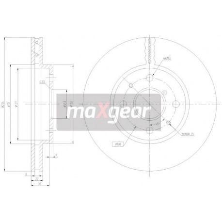 FÉKTÁRCSA. DAIHATSU ELÜLSŐ ANYAG SIRION 1.0-1.5 05- DI-617