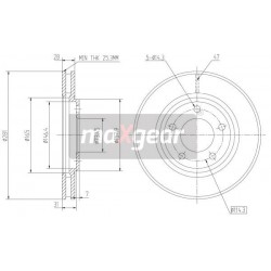 FÉKTÁRCSA. CHRYSLER ELÜLSŐ VOYAGE 02- KORRÓZIÓGÁTLÓ BEVONATTAL