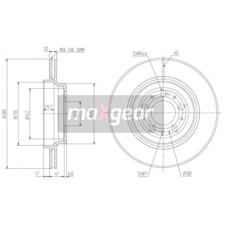 FÉKTÁRCSA. VOLVO HÁTSÓ XC90 986479320