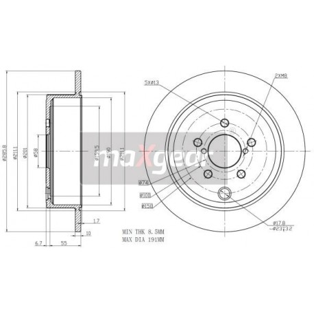 FÉKTÁRCSA. SUBARU HÁTSÓ OUTBACK IMPREZA FORESTER 08- 286MM