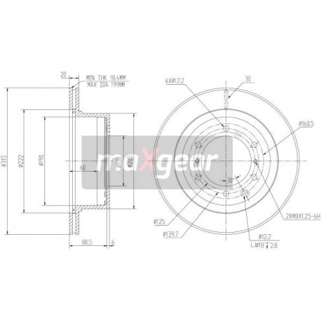 FÉKTÁRCSA. HYUNDAI HÁTSÓ TERACCAN 01-