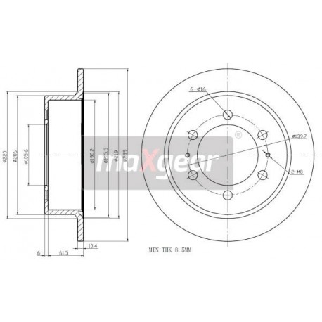 FÉKTÁRCSA. SSANGYONG HÁTSÓ REXTON MUSSO KORANDO