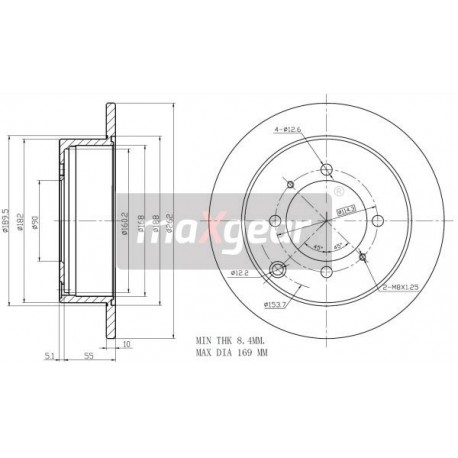 FÉKTÁRCSA. MITSUBISHI HÁTSÓ GALANT -96- LANCER 03- SPACE WAGON KORRÓZIÓGÁTLÓ BEVONATTAL